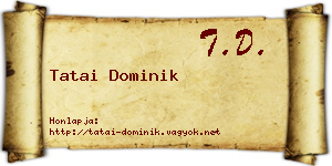 Tatai Dominik névjegykártya